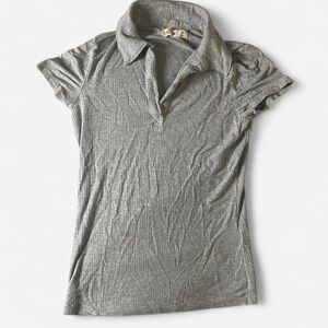 Y2K Hollister Shirt Womens Medium Gray Babydoll Top Bella Swan Elena Preppy